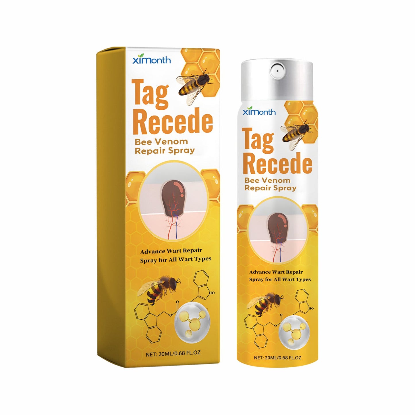 Bee Venom Wart Treatment Spray Improves Pimples, Moles, Repairs and Smooths Skin Wart Treatment Spray