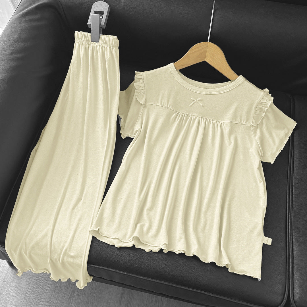 Girls' Short Sleeve Pajamas Homewear Suit