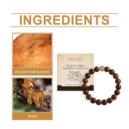 Gold Wire Sandalwood Bead String New Chinese Style Simple Minority Sense Ancient Style Style Play Decorative Bracelet