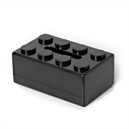 ABS Building Block Shaped Tissue Box Wall-mounted Creative Face Towel Box Organizer Perforation-free Removable