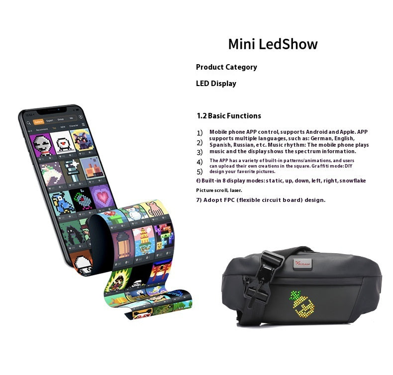 Smart LED Outdoor Sports Waist Bag: Dynamic Mobile Display