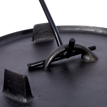 ast iron Dutch oven with lid, outdoor camping deep pot, used for camping, cooking, barbecue and leg rest,6 quarts