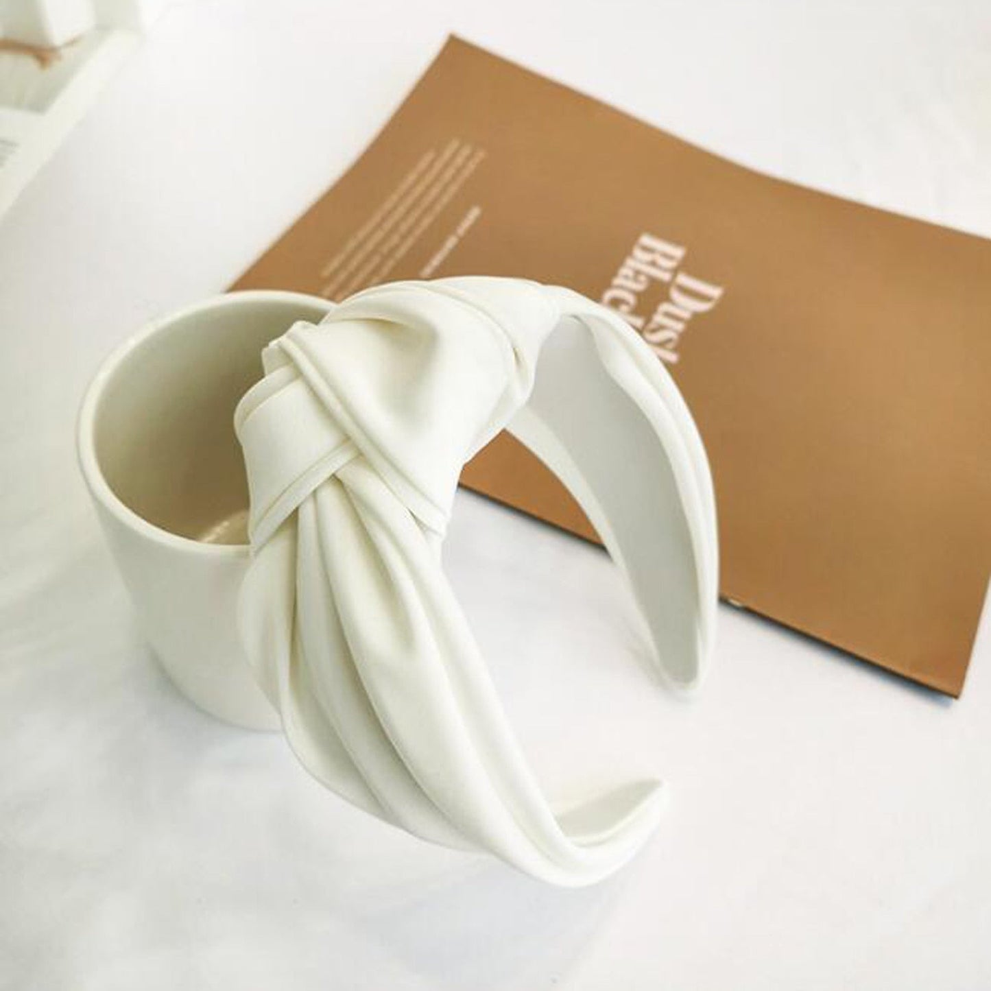 New Fashion Women Headband Adult Wide Side Solid Color Hairband Center Knot Turban Casual Hair Accessories Wholesale