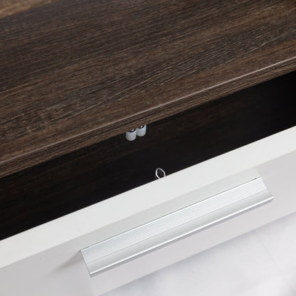 20 minutes quick assembly brown simple modern TV stand cabinet Brown + whiteTV bracket