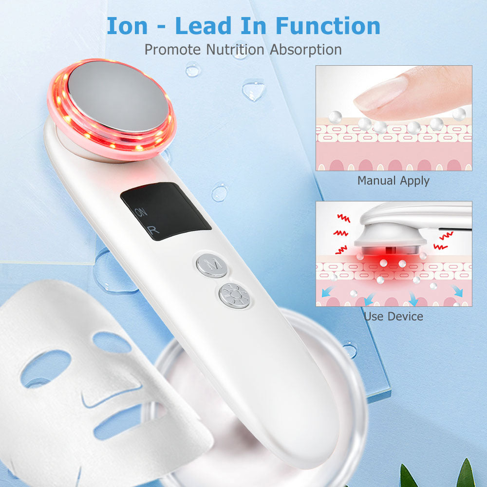 Ultrasound Introduction Instrument HailiCare Positive And Negative Ion Three-Color Light And Warm Cleaning Beauty Instrument