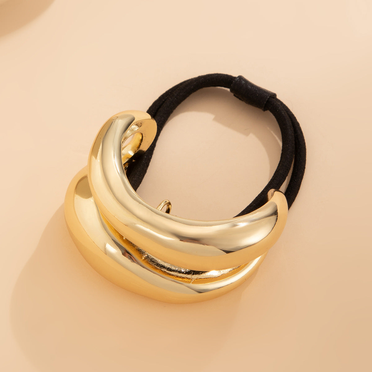 Retro double-layer curved elastic hair accessory Hairpin irregular temperament hair