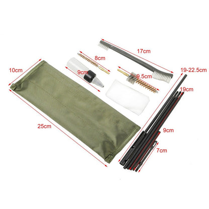 Airsoft M4 M16 Rifle Gun Cleaning Kit 10 Pieces .22 .30cal 5.56mm Brushes Set Clean Rod Convenient Nylon Case Hunting Accessory