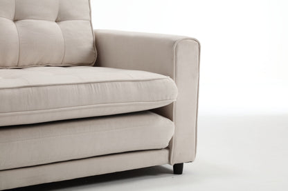 3 Fold Sofa Convertible Futon Couch sleeper sofabed Space saving loveseat Dark Gray & Light Gray & Beige
