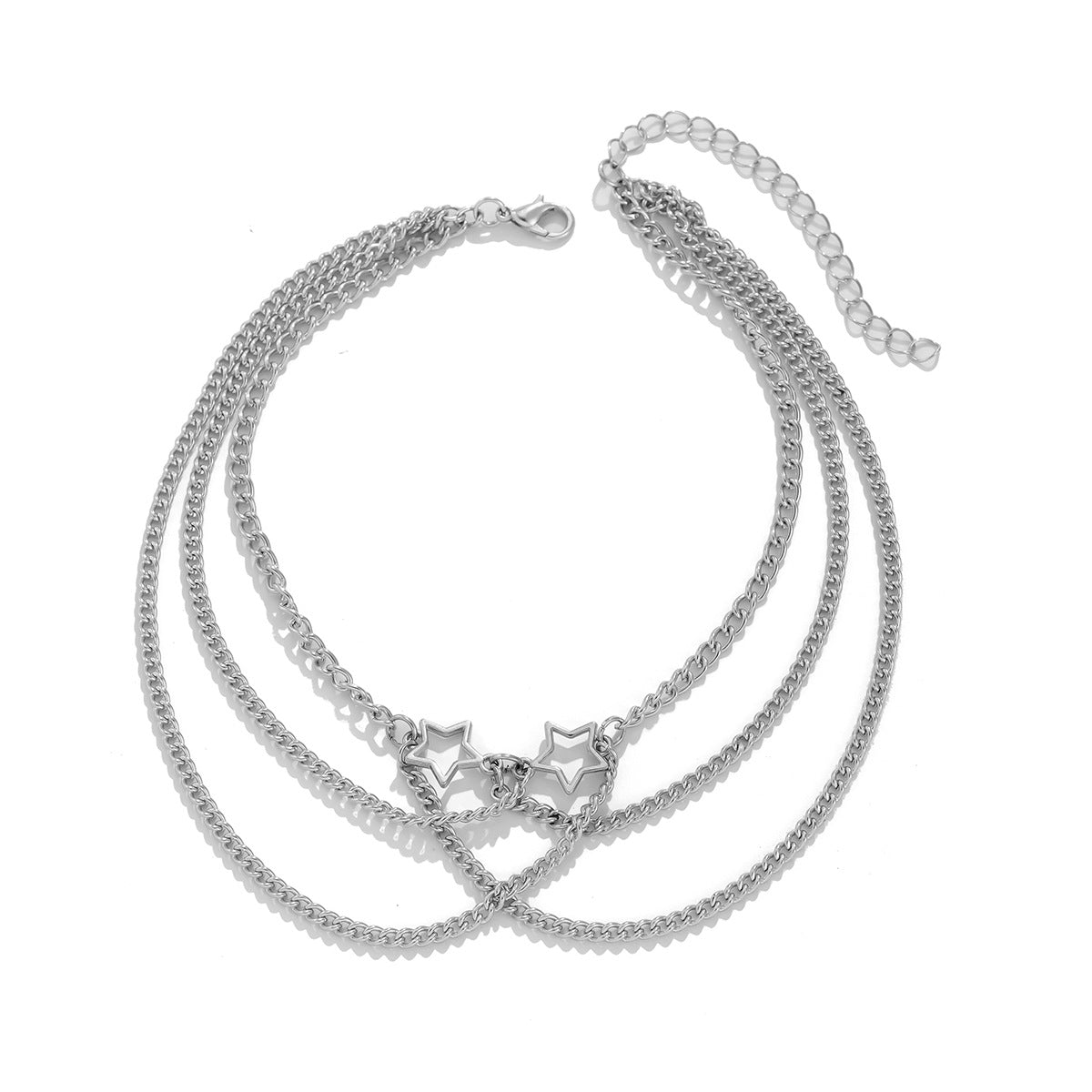 Ethnic style punk adjustable alloy pentagram cross Leg Chain