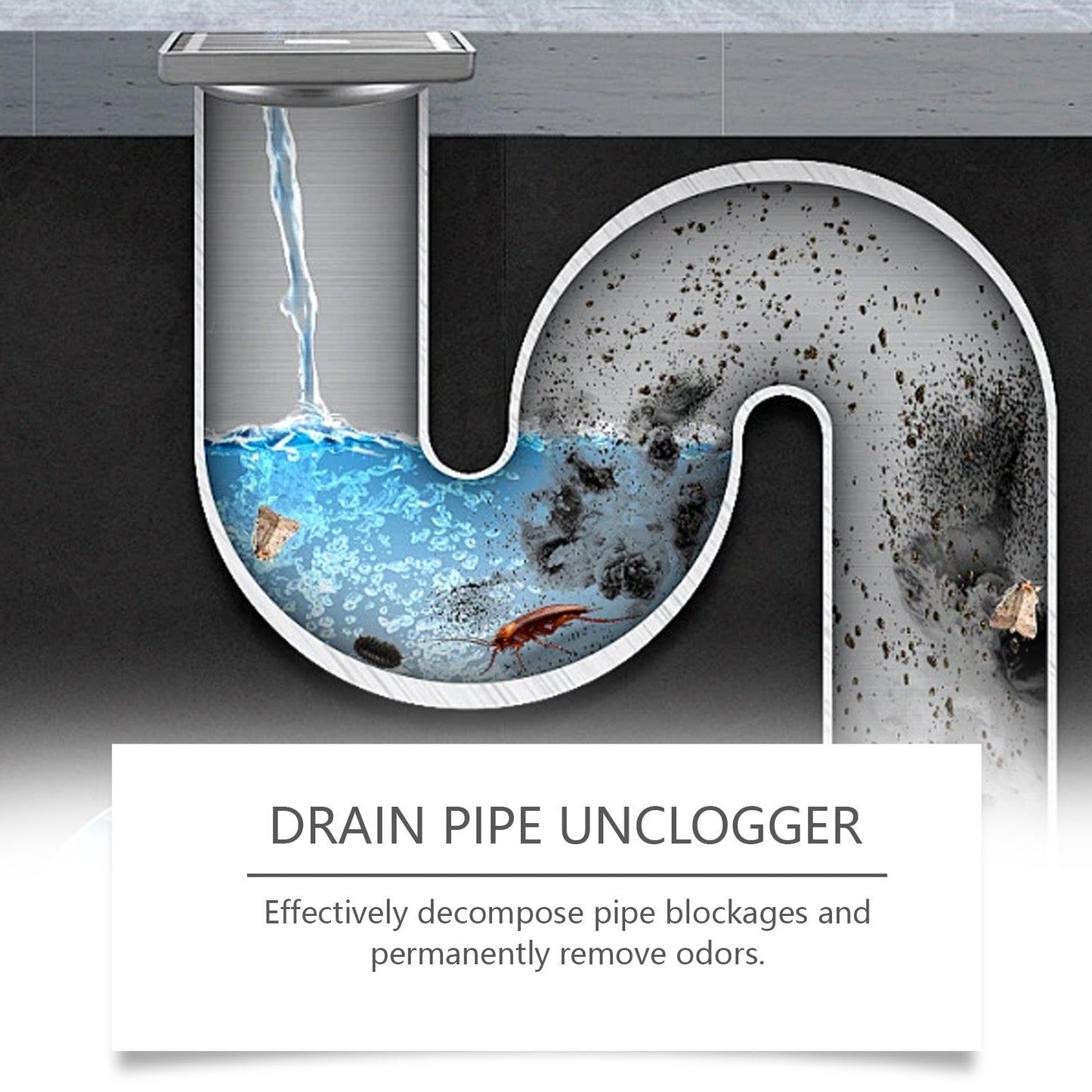 Drain Cleaner Bathroom Kitchen Pipe Drain Powerful Dredge Clean Clean Dirt