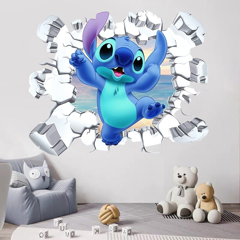 StarCraft Baby Stitch Wall Sticker Self Adhesive Picture Back Adhesive Cartoon Sticker Bedroom Dormitory Bedhead Wall Wallpaper