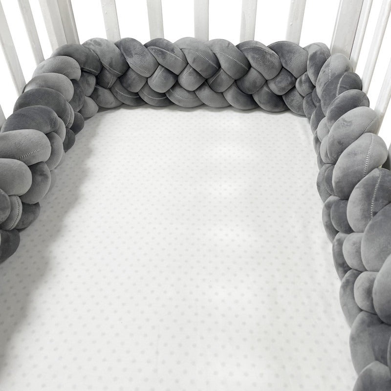 Woven baby bed surround anti-collision strip four strand Fried Dough Twists braid wrapped around the bed surround ins baby child
