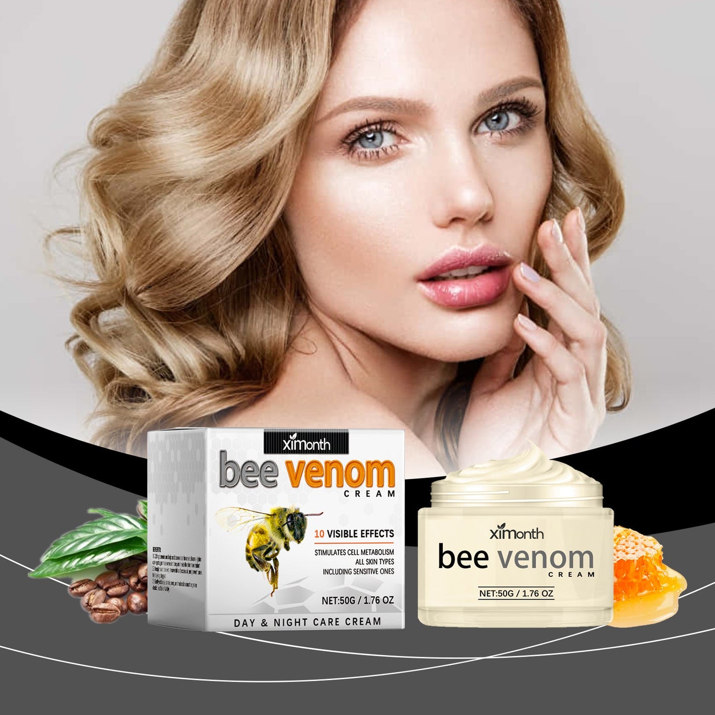 Bee-Venom Anti-Wrinkle Firming Face Cream Moisturizes, Hydrates, Lightens, Brightens And Lifts Fine Lines