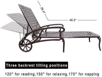 Aluminium Cast lounge chair 1pcs brown