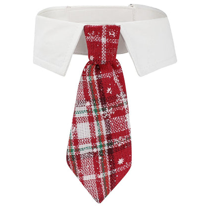 New British style handsome Christmas dog collar Christmas pet tie