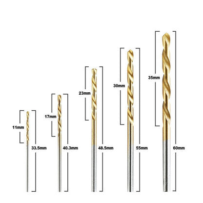 50Pcs Titanium Coated Drill Bits HSS High Speed Steel Drill Bits Set Tool High Quality Power Tools 1/1.5/2/2.5/3mm