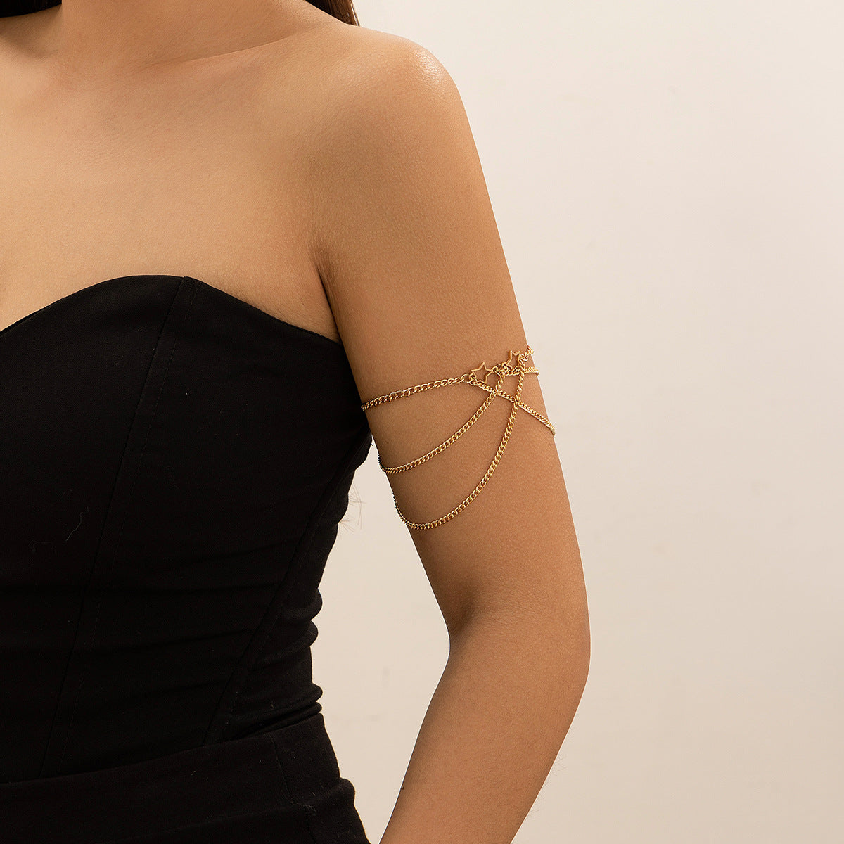 Ethnic style punk adjustable alloy pentagram cross Leg Chain