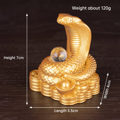 2025 Snake Year Resin Snake Decoration, Chinese Style Desktop Lucky Ornament