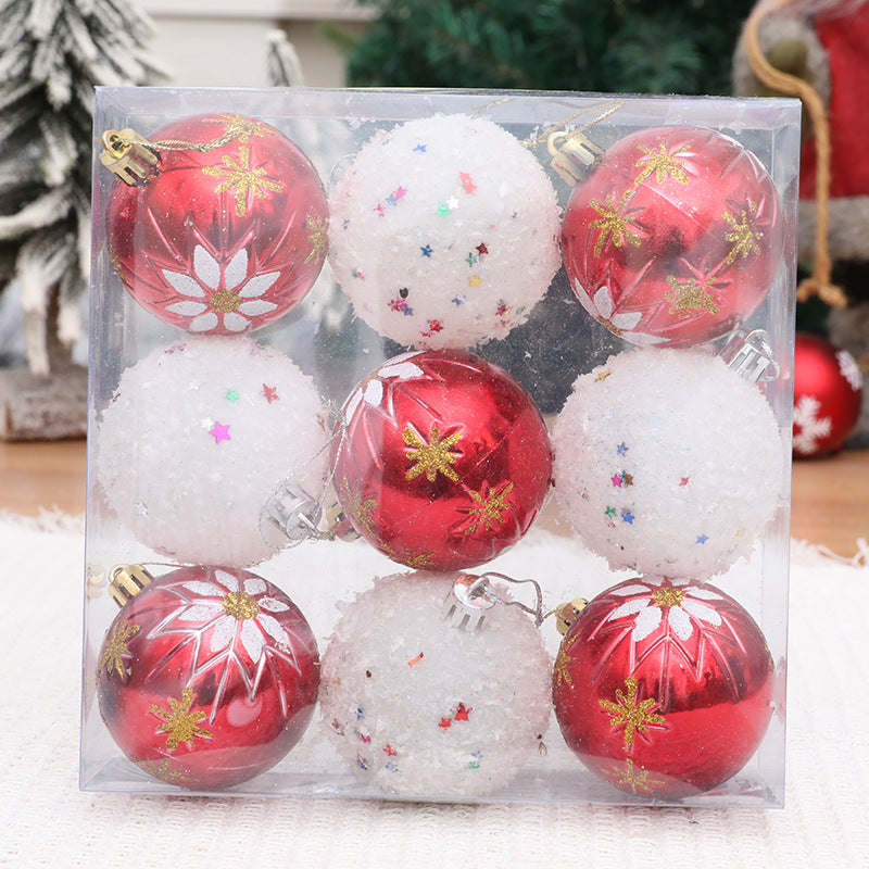 Christmas hanging ball Christmas tree decoration snowflakes five-star Christmas ball accessories combination