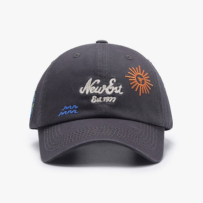 Letter Embroidery Fashion Outdoor Curved Brim Baseball Hat Versatile Simple Cross border Sunscreen Women's Black Cap
