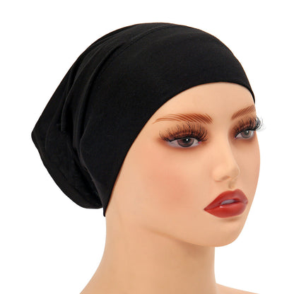 High-Quality Solid Color Silk-Cotton Lining Cap Women's Fashion Simple Versatile Wide-Brimmed Hat