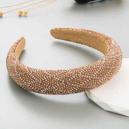 New Light Luxury Rhinestone Headband Ladies Korean Head Jewelry