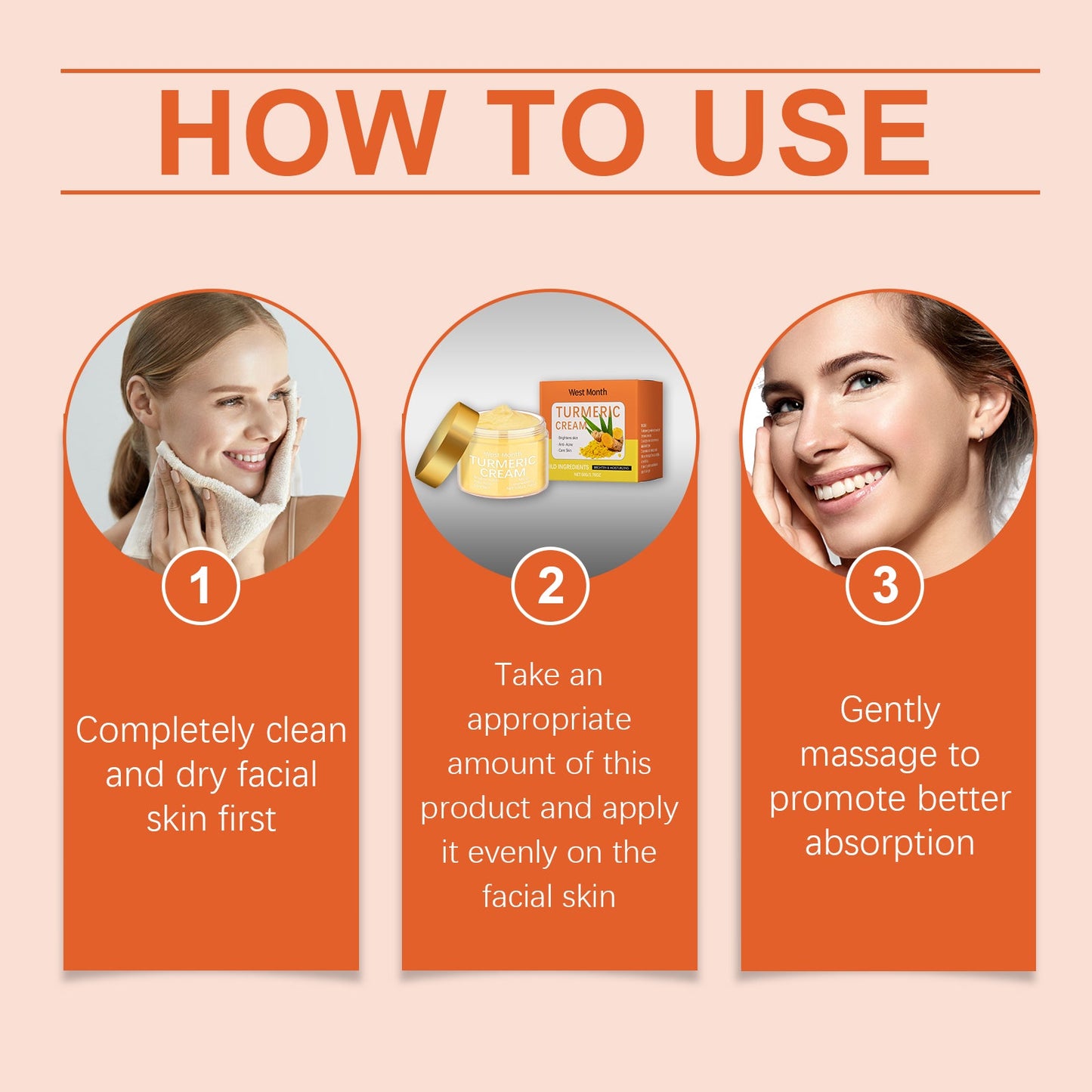Turmeric Moisturizing Face Cream, Brightening, Hydrating, Nourishing And Moisturizing Skin Daily Gentle Care