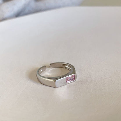 Dopamine love colored zircon diamond ring female niche index finger high-end fashion personality open ring