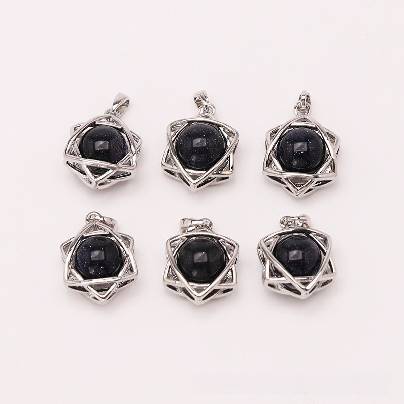 Crystal Aventurine Agate Star Pendant Beads