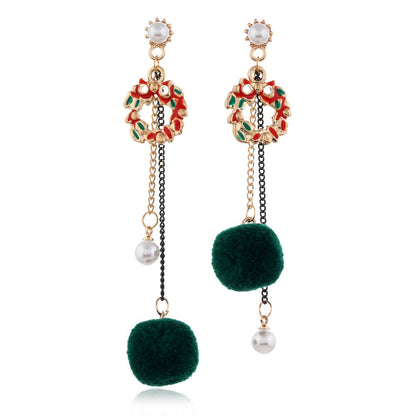 European American Christmas Snowflake Earrings