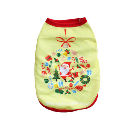 Christmas Limited Edition Cat And Dog Clothing Vest For Small Pete Short Style Non Shedding
