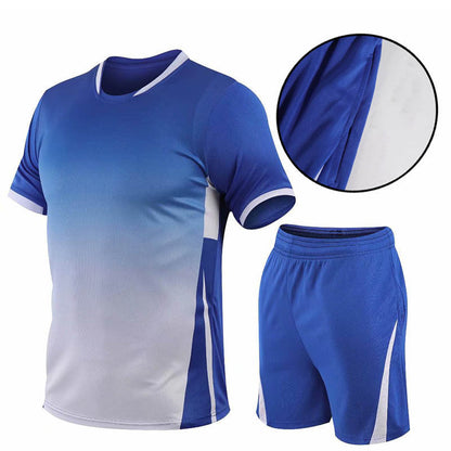 Men's Gradient Print Two-Piece Summer Shorts Set