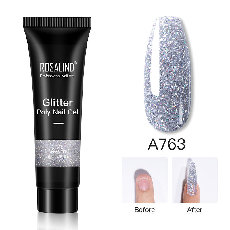 Glitter Poly Nail Extension Gel 15ml - Semi-Permanent Soak-Off