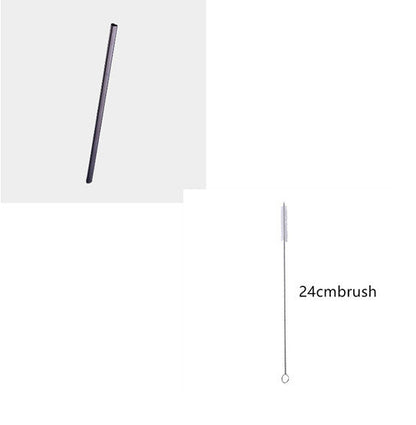 Reusable Metal Heart-shaped Drinking Straws Set