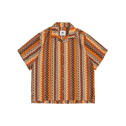 Cuba Collar Men's Loose Short Sleeve Jacket Shirt