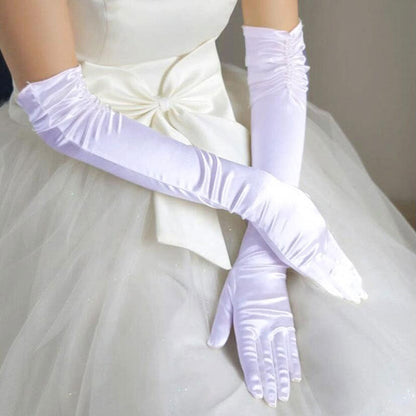 Beaded Satin Sun Protection Bridal Wedding Gloves