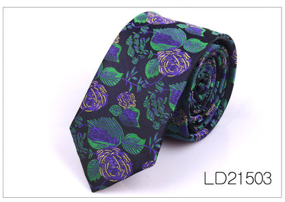 Men's 6cm Flower Graffiti Yarn-dyed Tie