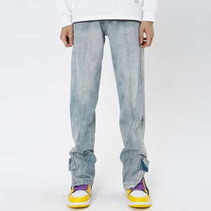 American Personality Hip Hop Zipper Jeans