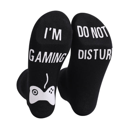 Men's Pure Cotton Letter Printing Tube Socks