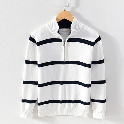 Men's Cotton Wool Turtleneck Half Zipper Sweater