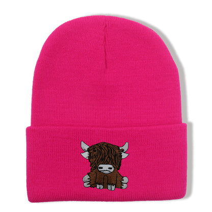 Cartoon Long Hair Yak Knitted Hat Winter Warm Wool