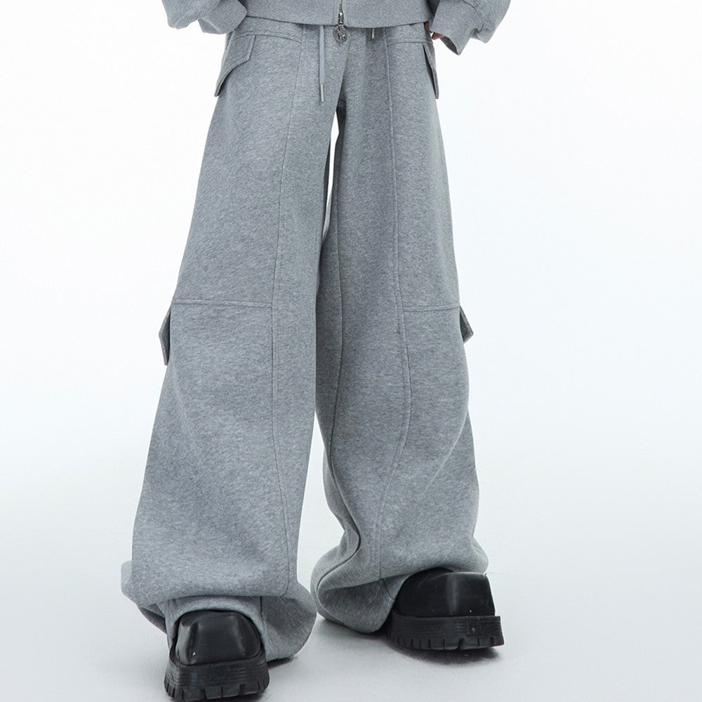 Folded Design Silhouette Thickened Casual Pants
