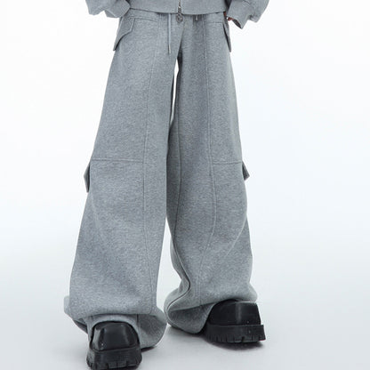 Folded Design Silhouette Thickened Casual Pants