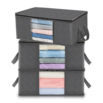 Clothing Cotton Quilt Blanket Transparent Window Large Capacity Storage Box