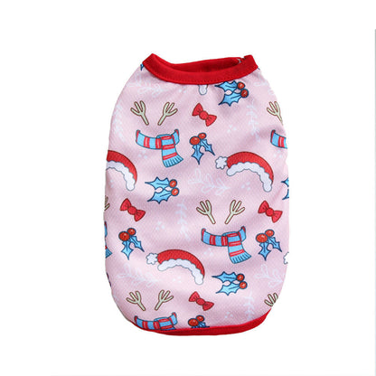 Christmas Limited Edition Cat And Dog Clothing Vest For Small Pete Short Style Non Shedding