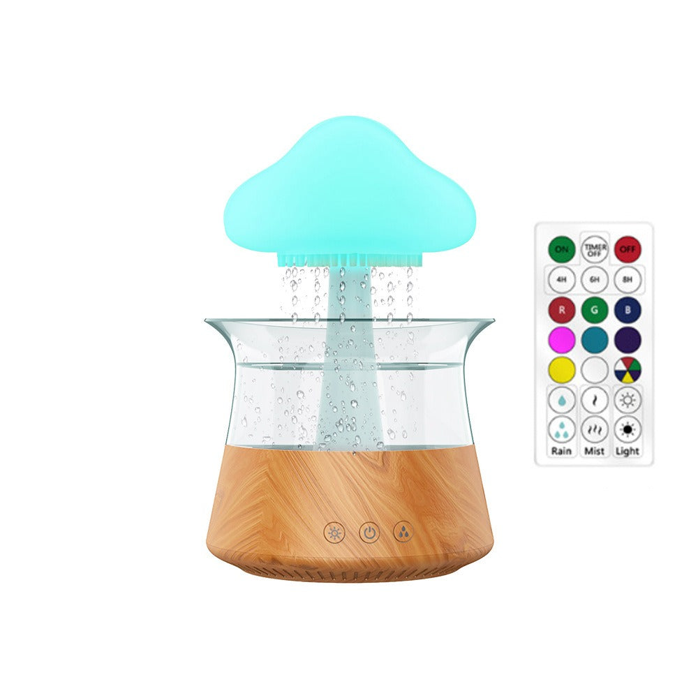 New Designed Cool Mist Essential Oil 7 Colors LED Night Light Wood Grain Cloud Rain Water Air Humidifier