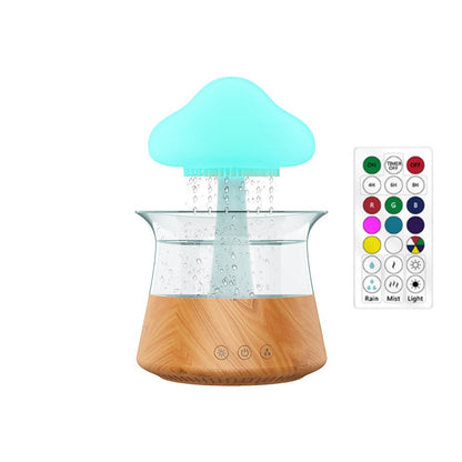 New Designed Cool Mist Essential Oil 7 Colors LED Night Light Wood Grain Cloud Rain Water Air Humidifier