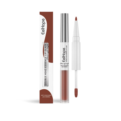 Double Head Essence Lip Line Lip Glaze Pen 2-In-1 Lip Line Lip Glaze Mirror Gloss Lipstick Lip Gloss