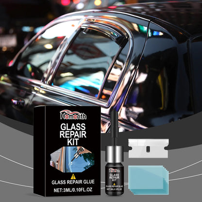 Glass Repair Kit Automotive Windshield Cracks Scratches Clear Vision Portable Adhesive