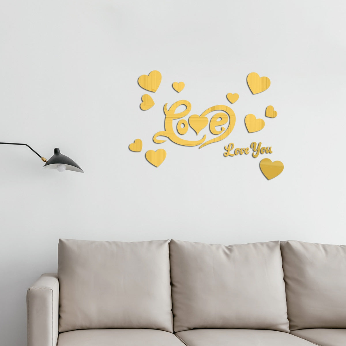 Cross-border Export Love Mirror Acrylic Wall Sticker for Bedroom and Living Room Decor